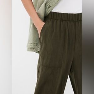 GAP TENCEL Lyocell High Waisted Cropped Pull-on Pants Olive Green Medium